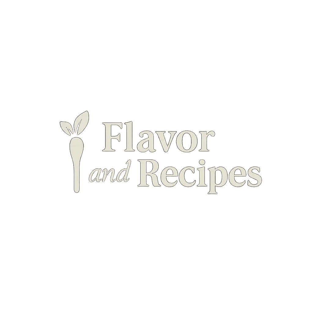 Flavor and Recipes brand logo displayed in the website footer