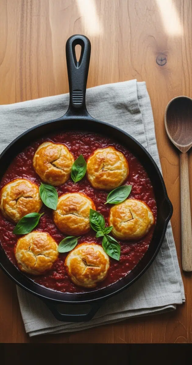 one-pan-tomato-basil-puff-pastry-skillet One-Pan Tomato Basil Puff Pastry Skillet