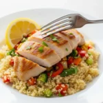 15-minute one-pan lemon-herb chicken with veggies over couscous
