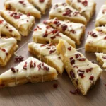 Blondie batter with cranberries and white chocolate