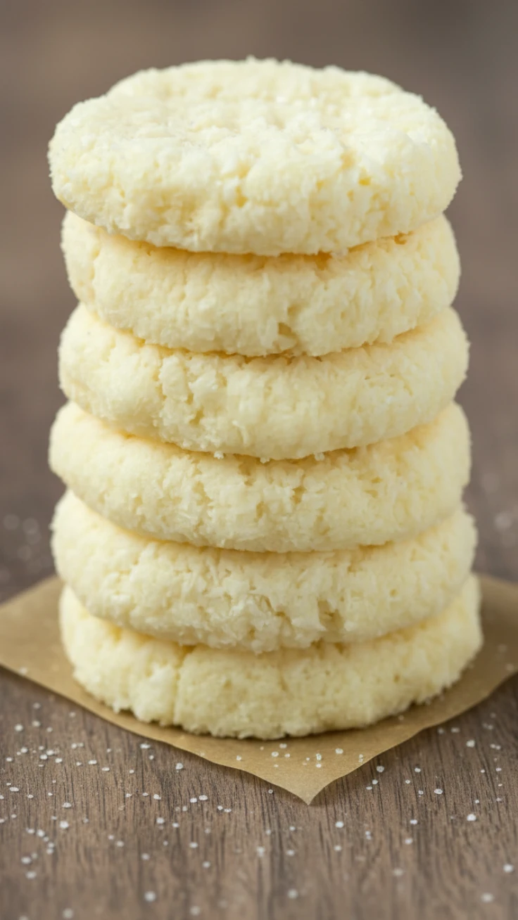 Chewy Coconut Cookies close up of chewy coconut cookies