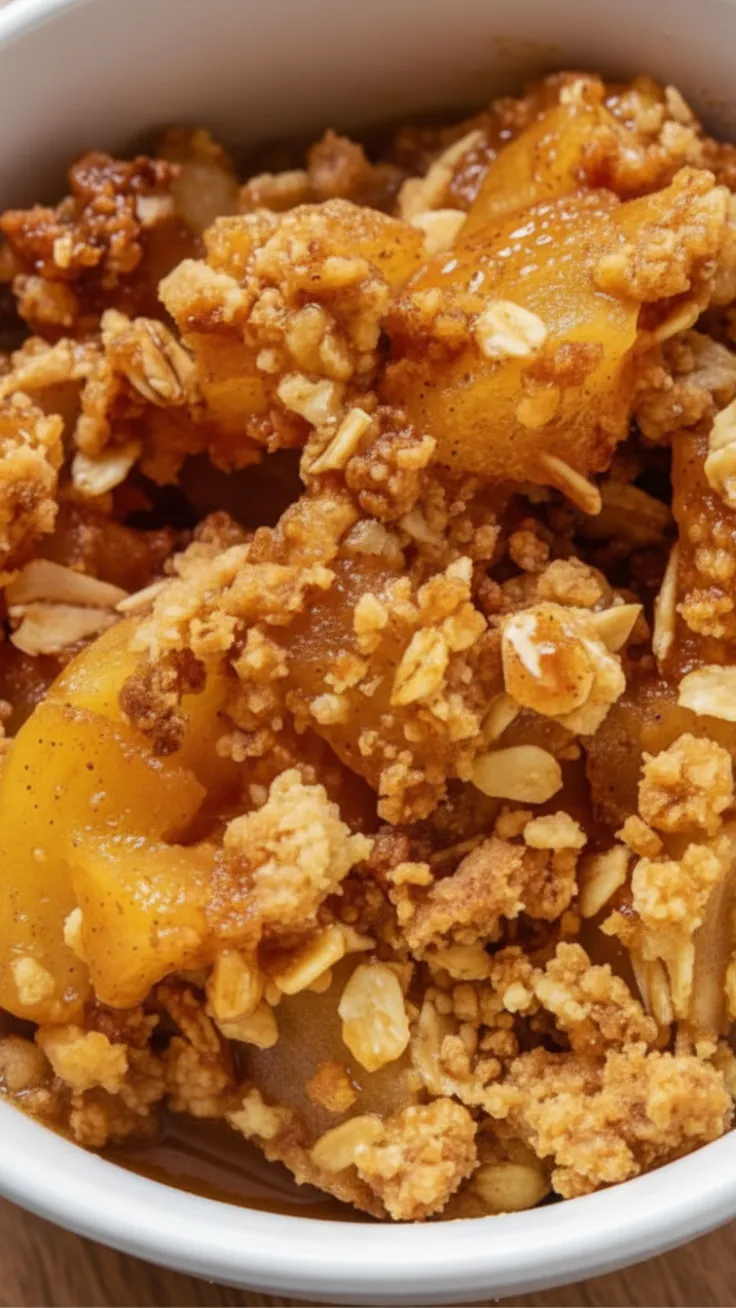 Apple Crisp Skillet Serving Apple crisp skillet served with yogurt