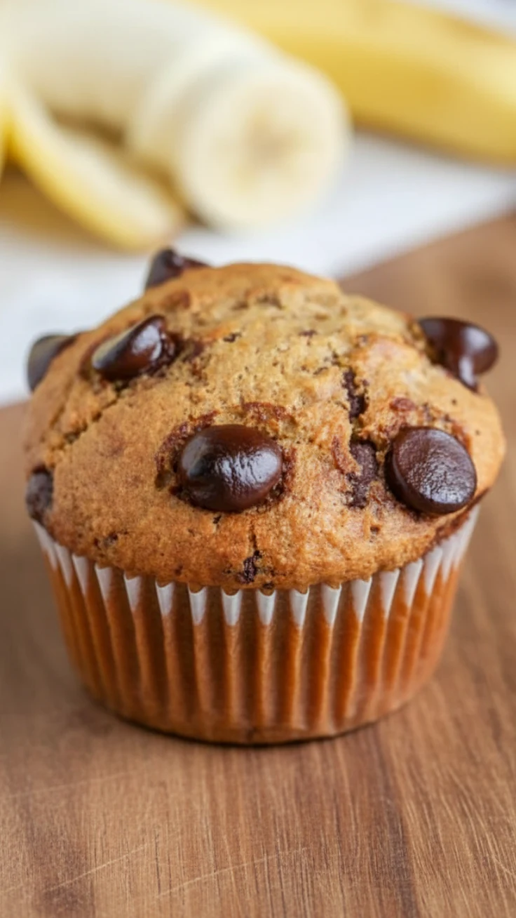 Banana bread muffins served with yogurt and fruit