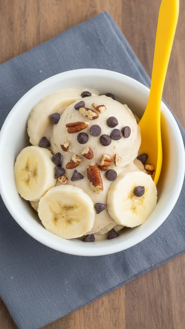 Creamy Banana Nice Cream blended banana nice cream texture