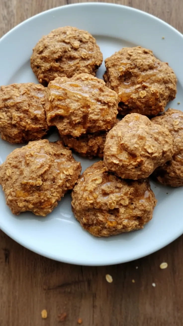Banana oat cookies served with yogurt and berries