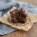 Chocolate Banana Blender Muffins (Healthy & Easy) 2 Fudgy chocolate banana muffin interior