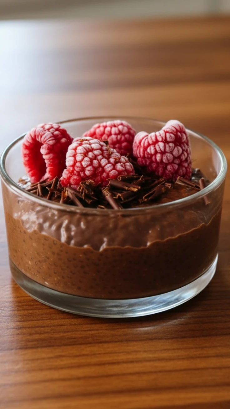 serving chocolate chia pudding cups