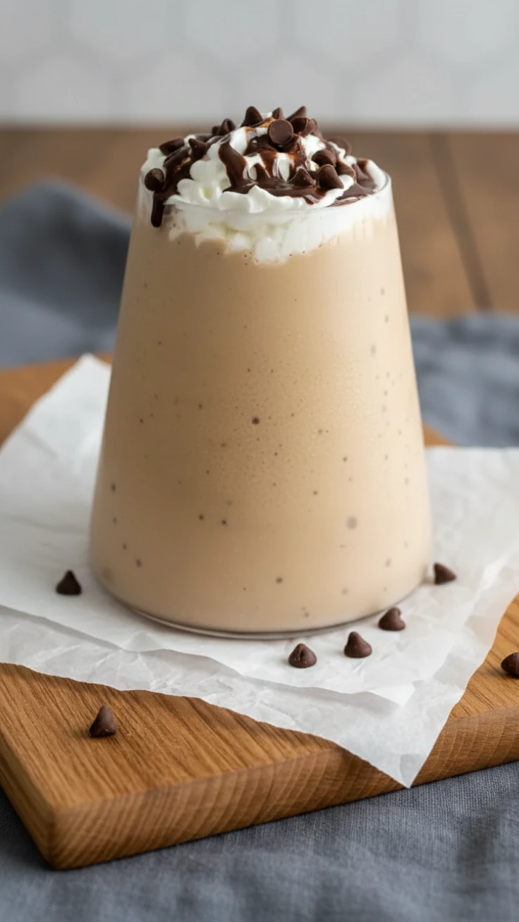 serving healthy chocolate milkshake