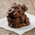 Stack of chocolate peanut butter clusters