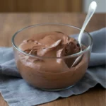 Closeup of chocolate pudding swirl texture