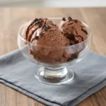 Chocolate yogurt ice cream close up