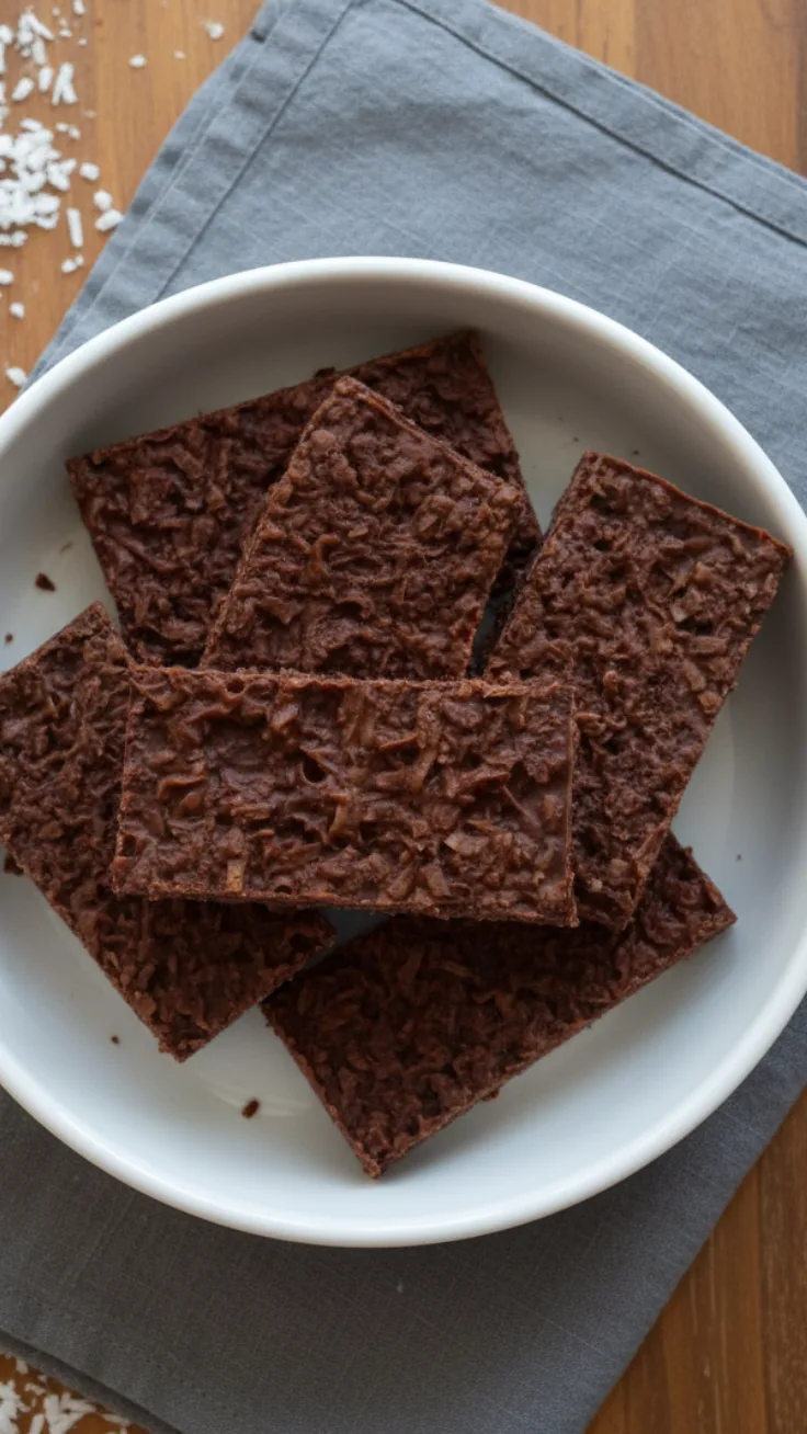 Close-up of coconut chocolate energy squares
