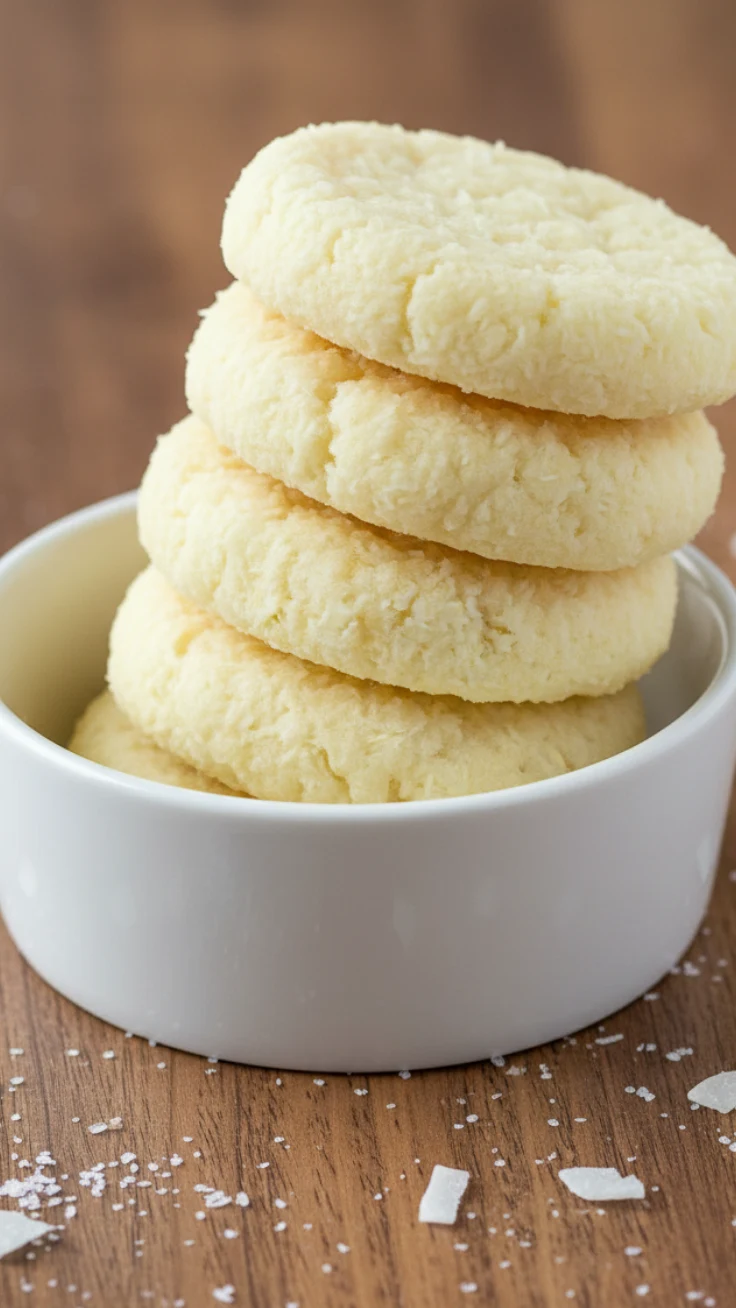 Serving Coconut Cookies coconut cookies served on plate