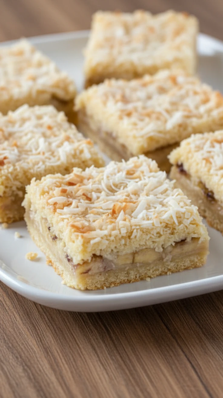 Close-up of soft banana coconut square