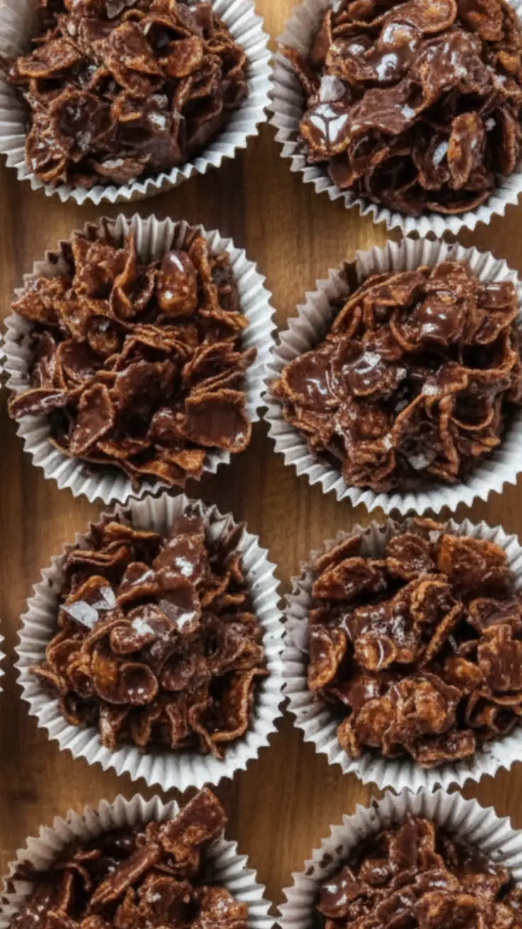 Easy Chocolate Cornflake Clusters easy chocolate cornflake clusters on parchment paper