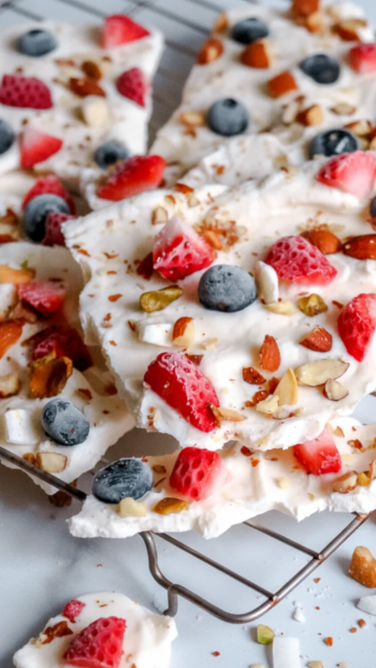 Close up of frozen yogurt berry bites with creamy texture visible