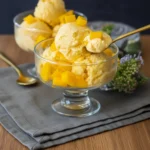 3 Ingredient Mango Ice Cream (No Churn!) 2 Creamy mango ice cream close-up