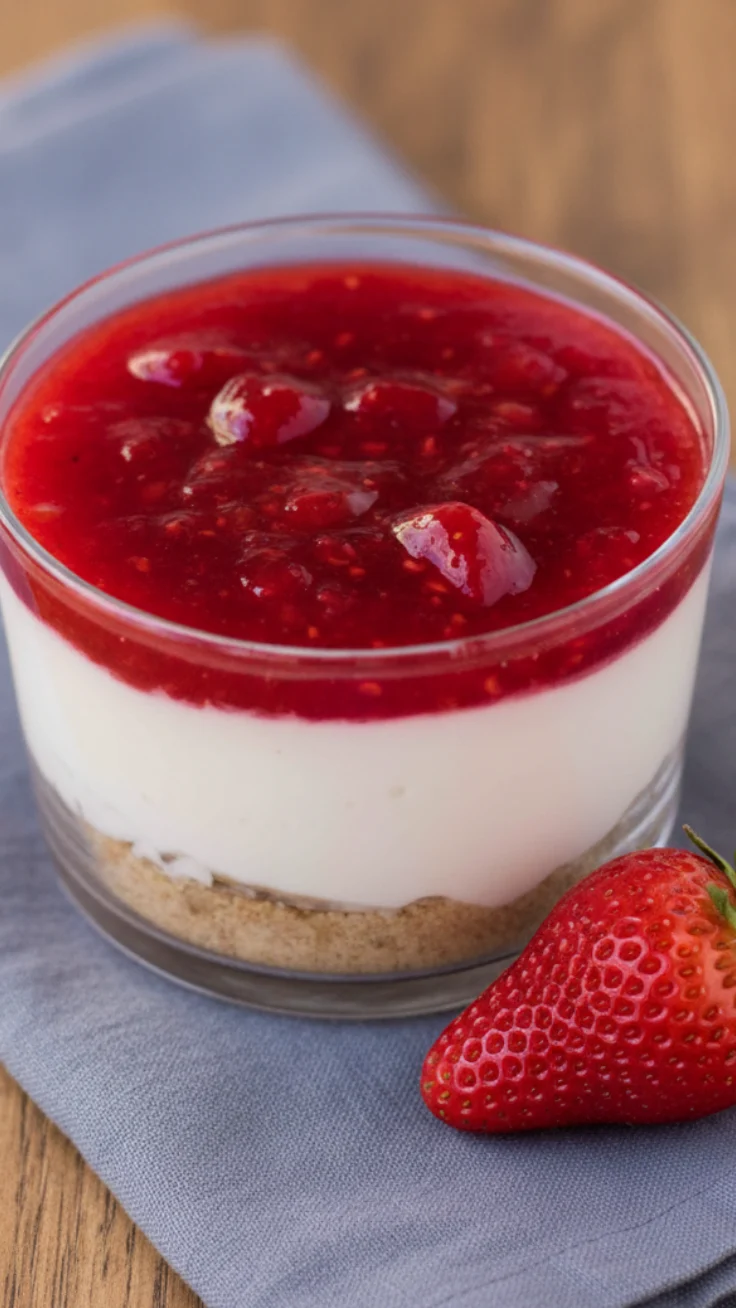 High-protein no-bake Greek yogurt cheesecake cups arranged on a tray