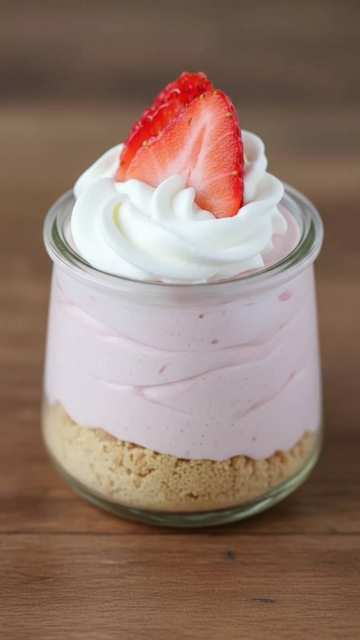 layered strawberry cheesecake cups