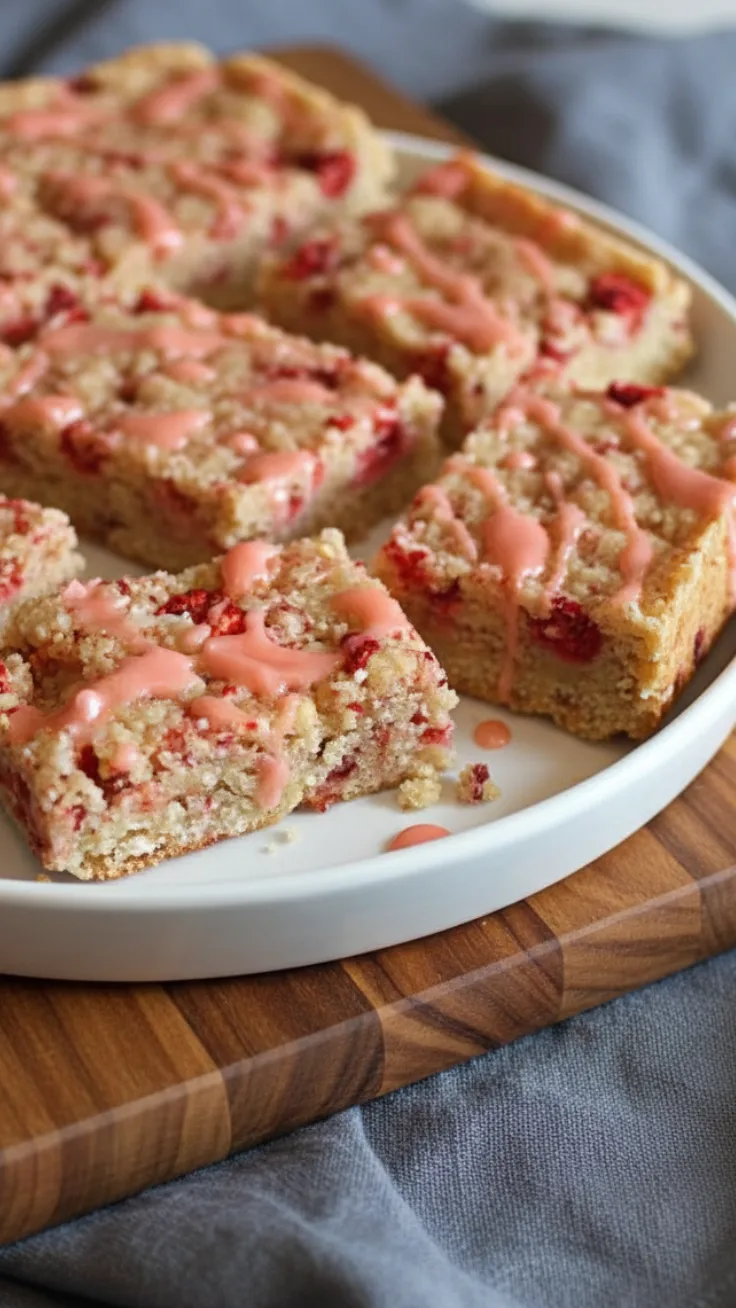 No-Bake Strawberry Coconut Slice no-bake strawberry coconut slice cut into bars