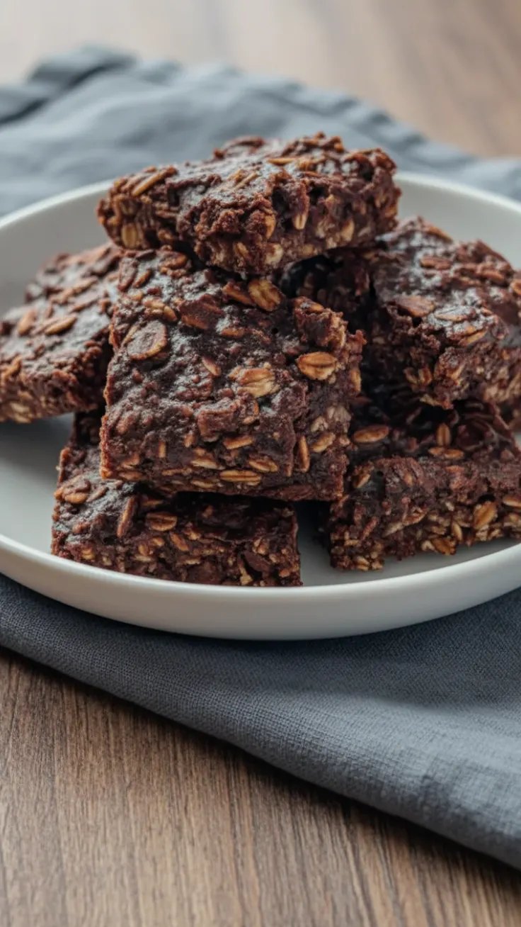 Fudgy Chocolate Oat Bars fudgy chocolate oat bars in baking pan