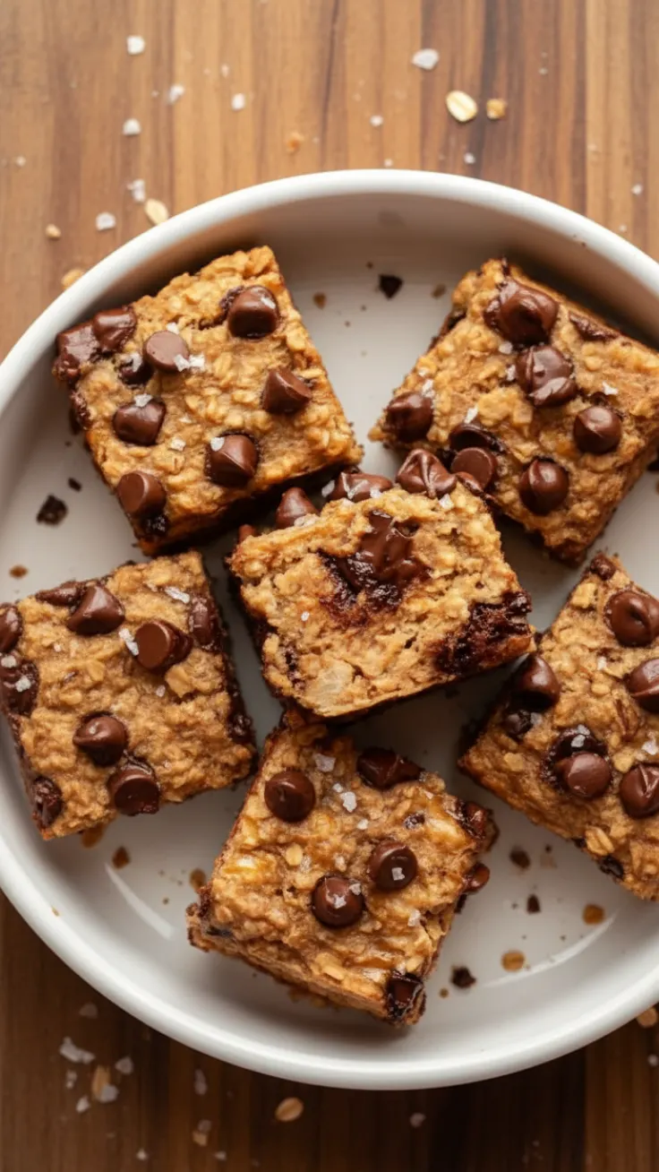 Healthy Peanut Butter Banana Breakfast Bars eanut butter banana breakfast bars sliced on parchment