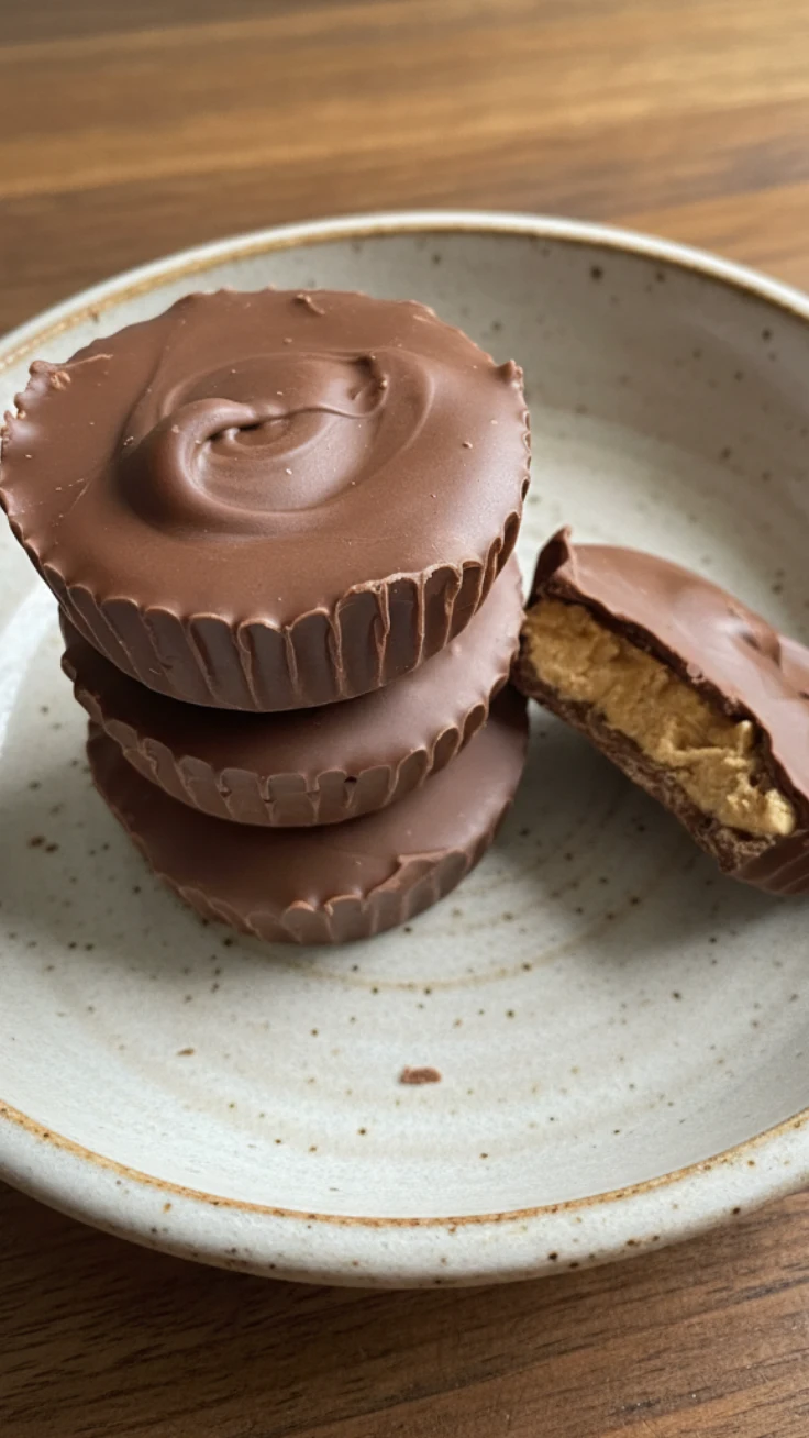 Serving Plate of Peanut Butter Cups Peanut butter cups on a plate ready to serve