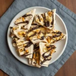 Close up of peanut butter swirl in yogurt bark