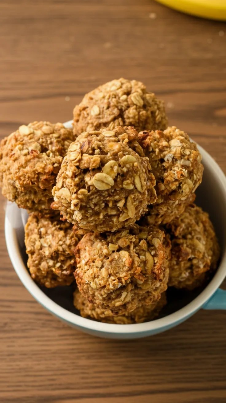 Banana Oat Cookies for Breakfast banana oat cookies served with fresh fruit and yogurt