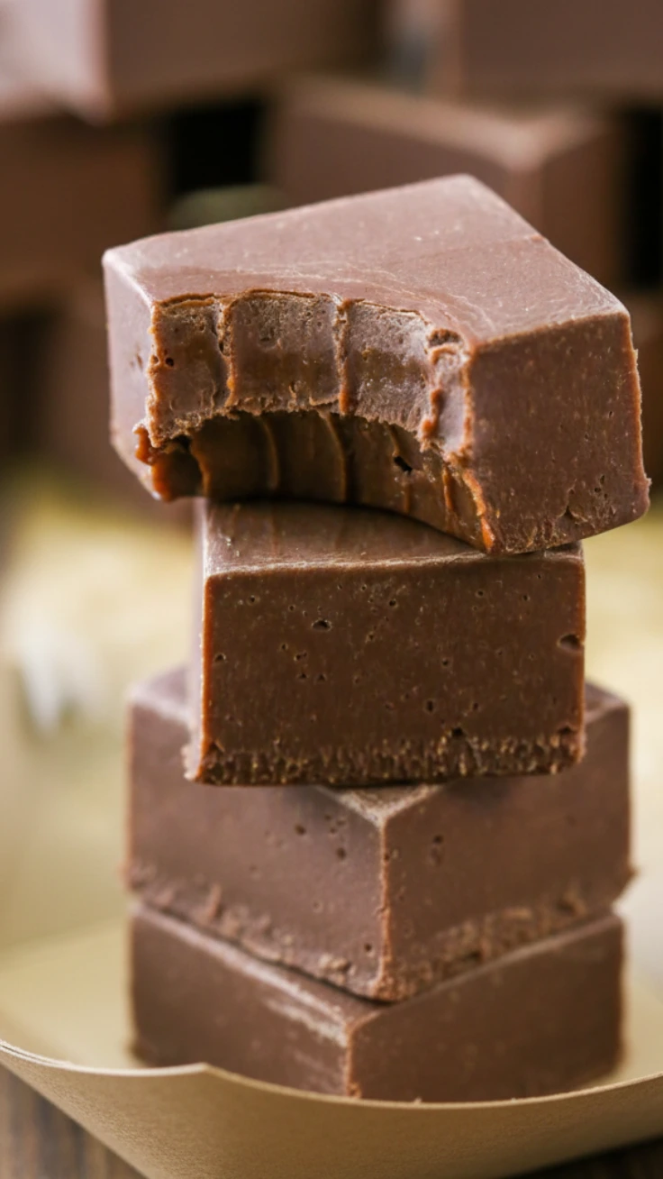 Serving plate with chocolate fudge squares and sprinkled sea salt