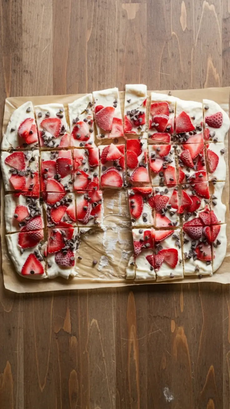 Strawberry Protein Yogurt Bark Hero Strawberry protein yogurt bark hero shot