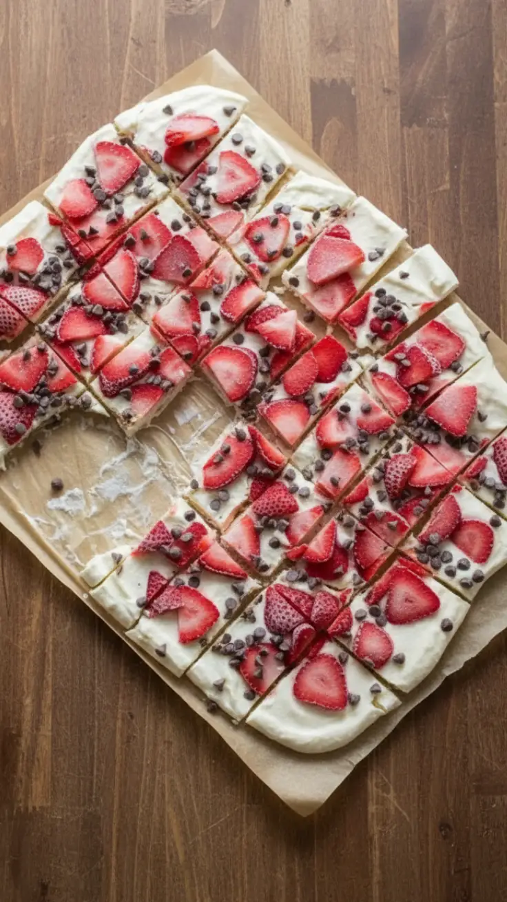 Strawberry Yogurt Bark Serving Serving strawberry protein yogurt bark