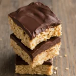 no bake peanut butter oat bars recipe with chocolate layer