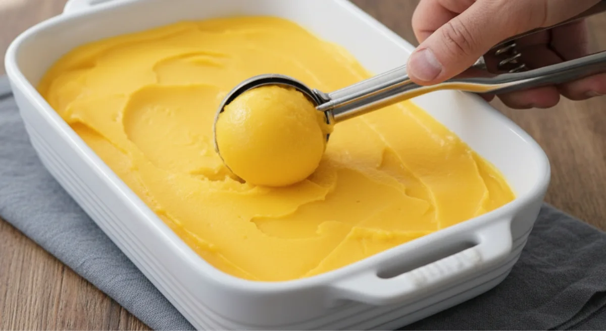 Thick and creamy frozen mango dessert