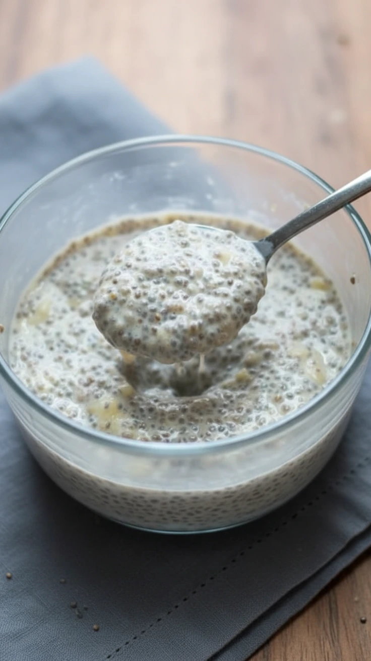 Banana Chia Breakfast Cups Banana chia breakfast cups topped with sliced banana and berries