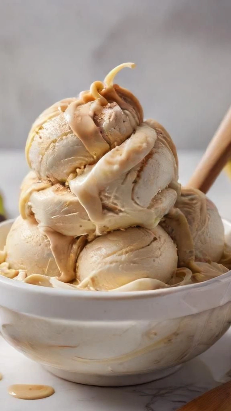 3 ingredient banana peanut butter ice cream in bowl