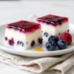 High Protein Berry Gelatin Yogurt Squares 2 berry yogurt gelatin squares featured