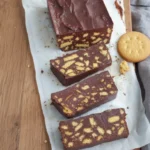 Close up of chocolate biscuit cake texture