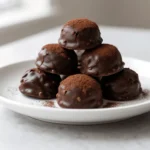 Healthy Chocolate Chickpea Dessert Bites 2 chocolate chickpea bites featured