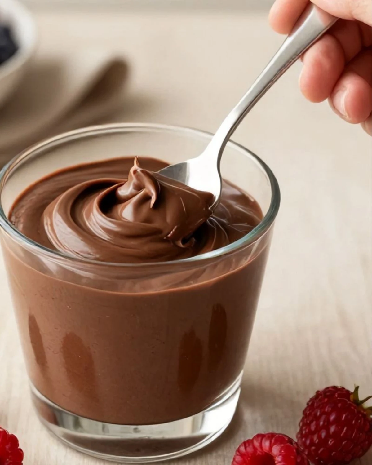 Chocolate quark dessert cup