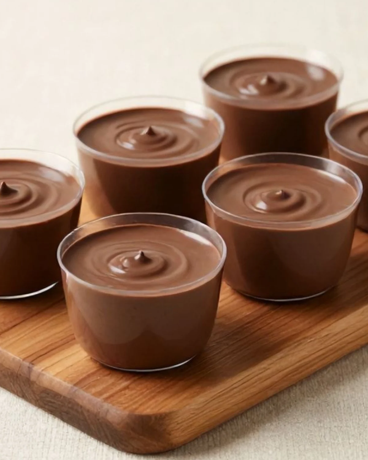 Chocolate tofu pudding cups in glass jars