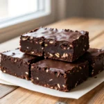Cocoa oat squares served on plate