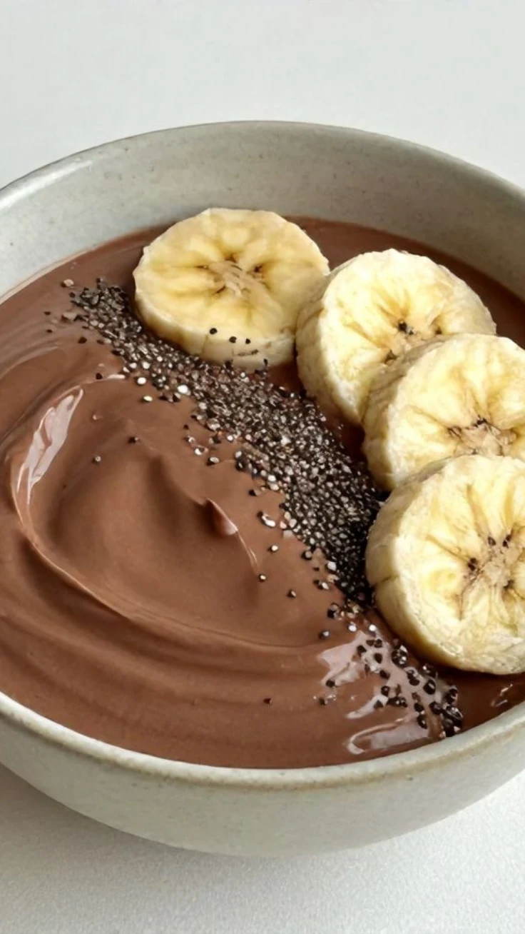 Cocoa Yogurt Bowl Serving serving of cocoa yogurt breakfast bowl