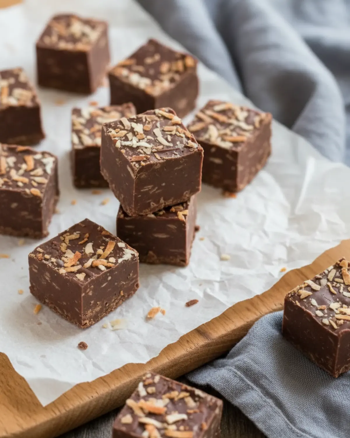 dairy free coconut chocolate fudge squares