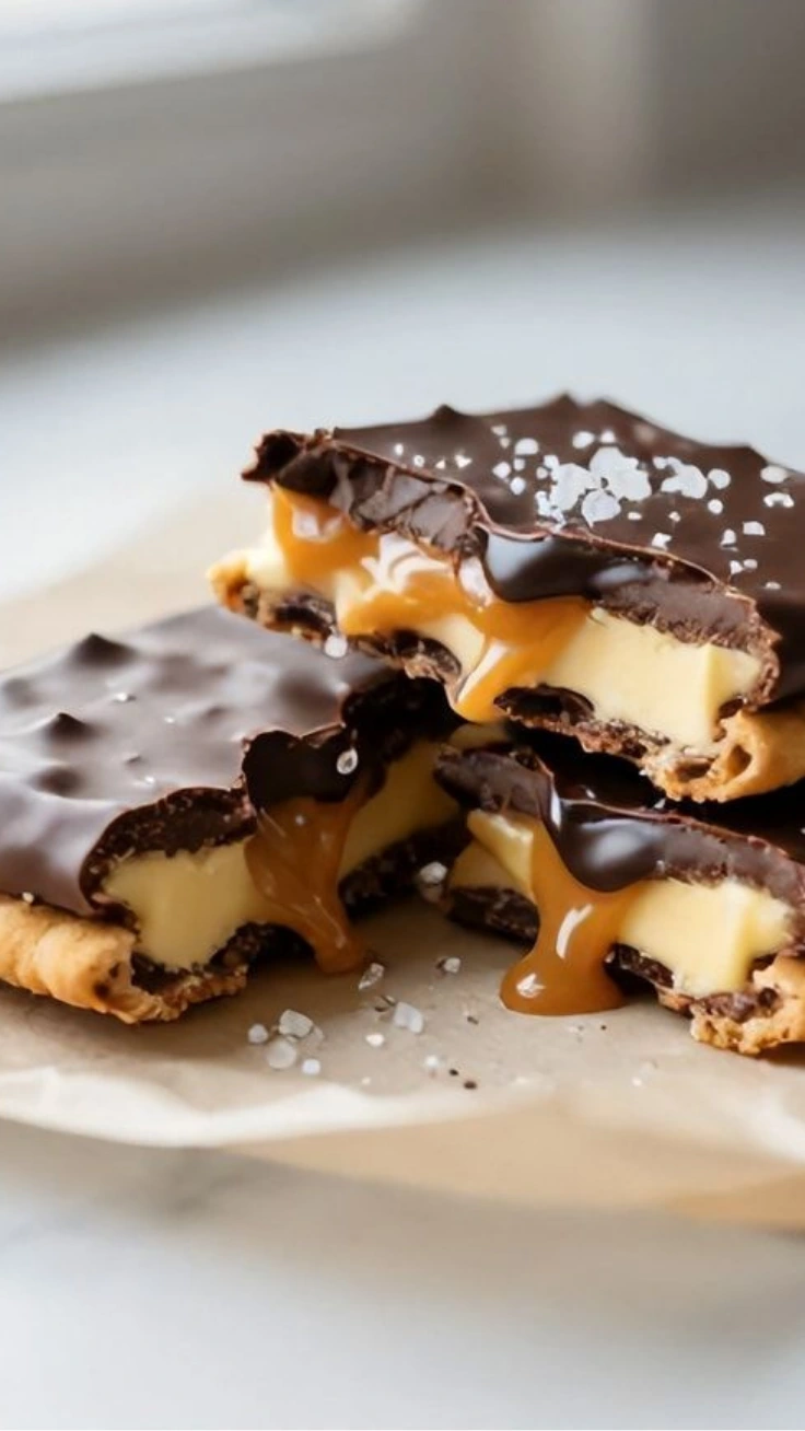 Easy Chocolate Cracker Toffee broken into glossy pieces