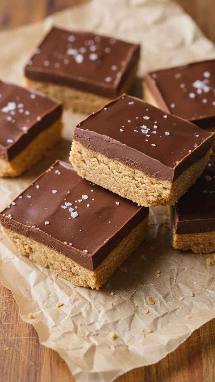 Easy chocolate peanut snack squares sliced in a pan