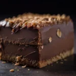 No-Bake Chocolate Sunflower Seed Bars 2 Close-up of fudgy chocolate sunflower seed bar texture