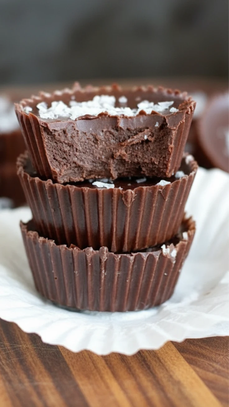 Healthy chocolate tahini fudge bites on parchment