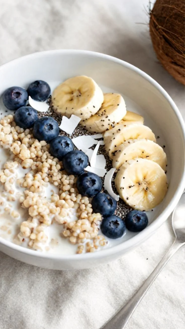 Healthy Coconut Quinoa Breakfast Bowl Healthy coconut quinoa breakfast bowl with berries