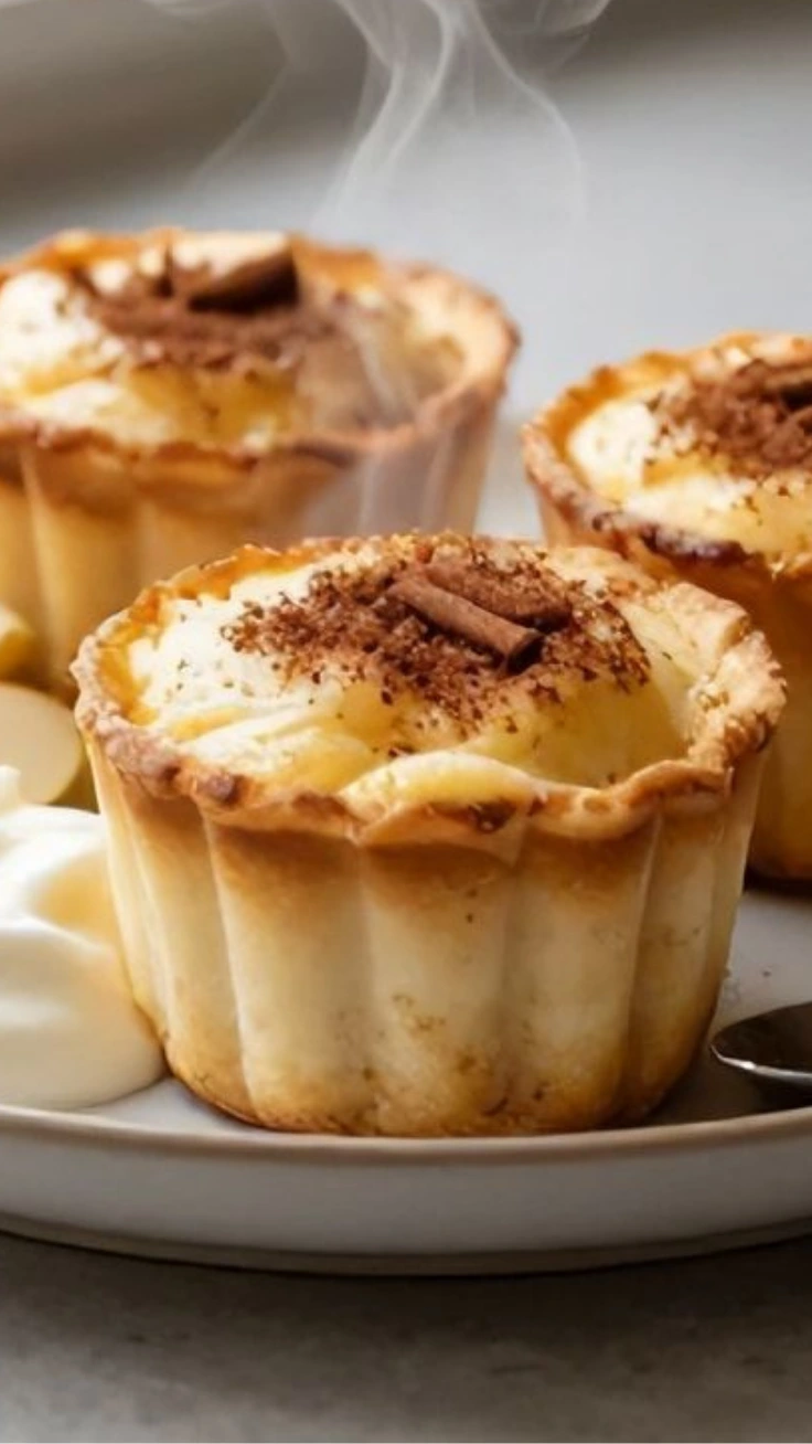 Healthy pear cinnamon breakfast cups fresh from the oven